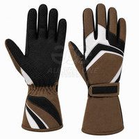 Gants de course automobile pour l'hiver, ignifuges en tissu Nomex, imperméables, antidérapants, à doigts entiers, fermeture auto-agrippante, inspirés du sport automobile