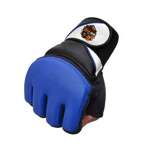 Guantes de Entrenamiento MMA con Dedos Descubiertos, de Cuero, Ligeros, Transpirables, con Muñequera Firme, para Kickboxing y Sparring - Product Image 4