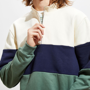 <b>Men's</b> Color Blocking Hooded <b>Pullover</b> Sweatshirt Regular Fit Casual Style Polyester Cotton French Terry Winter Wear Embroidered - Product Image 4