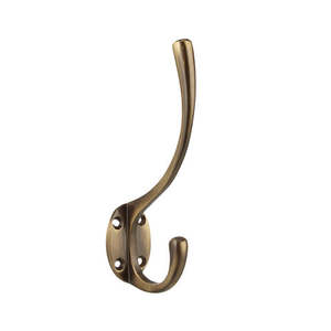 Gancho de Pared Doble de Metal en Color Blanco, Resistente, con 2 Ganchos para Colgar Ropa, Sombreros, Toallas, Ahorra Espacio, Moderno - Product Image 3