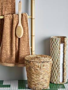 Water hyacinth <b>basket</b> <b>with</b> <b>lid</b> Handmade Storage <b>Basket</b> Wholesale eco-friendly Made in Vietnam - Product Image 3