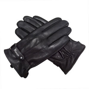 Gants d'hiver pour hommes en cuir de mouton, design simple et décontracté, pour le voyage et les sports de plein air, avec détection de pointeaux - Product Image 5