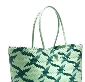 Premium Quality Woven Plastic Tote Handbag And Handmade Bag <b>Cute</b> Two Tone Chic Ladies Casual Summer <b>Purse</b> - Product Image 3