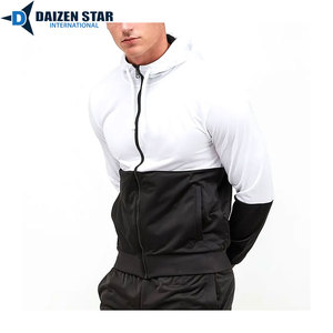 Windproof Breathable Eco-Friendly 100% Polyester Hooded Drawstring Streetwear Solid Spring Tracksuit Front Logo Midweight - Product Image 2