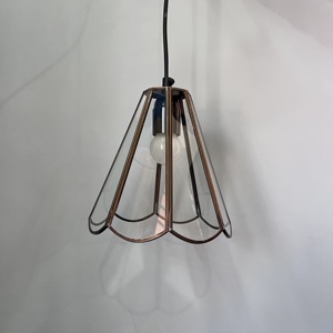 Industrial Geometric Pendant <b>Light</b> Metal <b>Cage</b> Glass Shade Bulb Tapper Shape Black Color Hanging LED Living Room Fixture White - Product Image 6