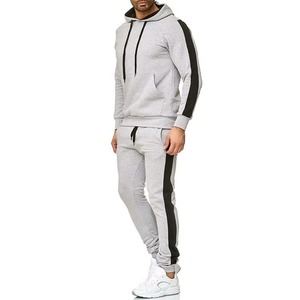 Ensemble de jogging et d'entraînement 100 % coton personnalisé pour homme, motif uni, survêtement sport deux pièces, pantalon de survêtement pour l'hiver - Product Image 4