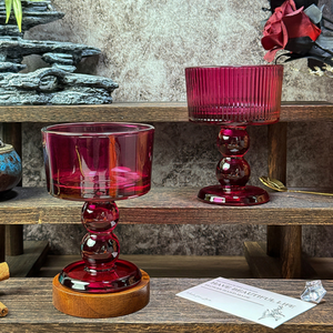 Verre à pied vintage français coloré, petit bol à dessert, tasses à pudding, verre à yaourt, coupe à glace - Product Image 1