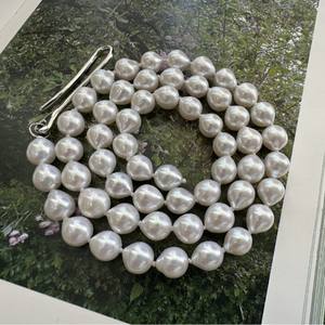 Collier de perles d'eau douce Zhuji 8-9 mm, pierre précieuse extrêmement résistante, crochet en argent S925, longueur réglable - Product Image 2