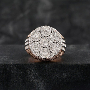 925 Sterling Silver Baguette and Round Cut Moissanite Diamond Cluster Engagement Wedding <b>Ring</b> Hip Hop Style <b>Iced</b> Out Jewelry - Product Image 2
