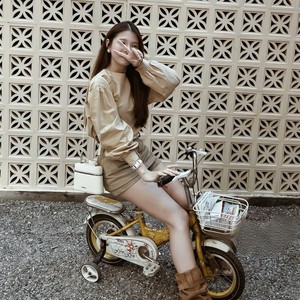 Women's Solid 2 Piece <b>Set</b> Beige Crepe Top Three Quarter Sleeves High Waist Shorts Casual Spring Summer Outfit Breathable Quick - Product Image 5