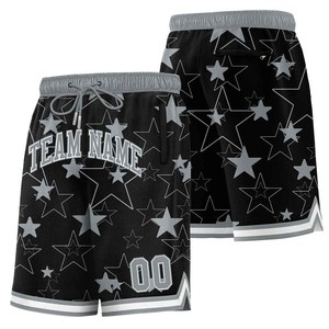 Pantalones Cortos de Baloncesto para Hombre con Estampado de Estrellas Verdes, Cordón Ajustable, Cintura Media, Bolsillos Delanteros, Logotipo Estampado, Secado Rápido, Estilo Jogger, Poliéster/Algodón - Product Image 6