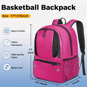 Lightweight Basketball Sports Backpack with Ball <b>Holder</b> Separate <b>Shoes</b> Compartment Large Capacity Training Equipment Storage - Product Image 6