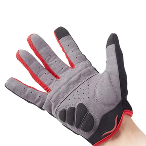 Gants de cyclisme à doigts complets, noir, rouge, gris, respirants, avec protection des paumes en maille, équipement de sport en plein air - Product Image 3
