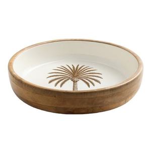 Handmade Mango Wood Enamel Printed Islamic <b>Bowl</b> for Ramadan Dining Wooden <b>Bowls</b> - Product Image 3