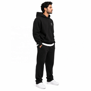 Survêtement oversize avec ourlet fendu, pantalon de survêtement personnalisé avec logo, grandes tailles, imprimé, épais, respirant, sweats à capuche, vêtements d'hiver, vente en gros USA - Product Image 2