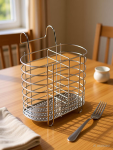 Support de rangement pour couverts de cuisine en acier inoxydable, porte-couteaux, fourchettes et cuillères, support de rangement pour couverts de table, pour la cuisine et la table à manger - Product Image 2
