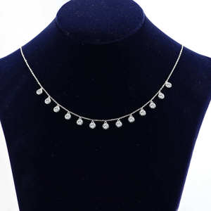 Luxury Round Cut Moissanite Drop Necklace 925 Sterling <b>Silver</b> <b>Choker</b> Necklace For Women Wedding Jewelry - Product Image 2