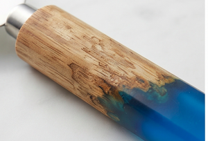 Handcrafted <b>Cheese</b> <b>Knife</b> <b>Set</b> Stainless Steel Blade With Wood Handle Blue Dipped Design Durable Kitchen Tools For Home And Hotel - Product Image 2