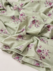 Écharpe hijab en coton et lin écologique, tissée, à imprimé floral, longue, élastique, respirante, pour filles - Product Image 2