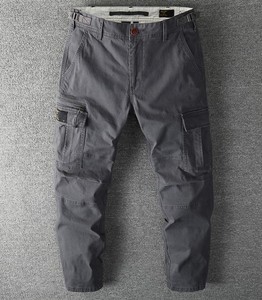 Nouvelle Tendance Pantalon Cargo Décontracté Taille Haute en Toile Multi-poches Coupe Droite Résistant à l'Usure Multicolore 100% Coton pour Homme - Product Image 4