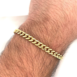 สร้อยข้อมือแบบโซ่สไตล์ฮิปฮอปวินเทจ ชุบทอง 14K ผลิตจากโลหะผสมสังกะสี สำหรับเครื่องประดับแฟชั่นผู้ชาย - Product Image 3