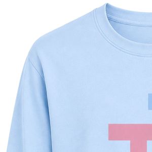 Light Blue JJ Logo Embroidered Long Sleeve Shirt Crew Neck Casual Lightweight <b>Top</b> with Ribbed Cuffs for Custom Teamwear - Product Image 4
