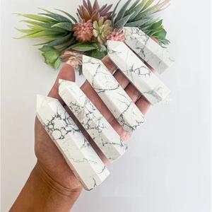 Punta de Cristal de Howlite Natural Pulida, Varita Blanca Curativa para Reiki, Meditación, Piedra Energética, Chakralume, Feng Shui - Product Image 2