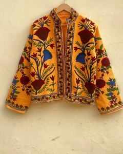 เสื้อนอกสไตล์โบฮีเมียนใส่ได้ทั้งชายและหญิงเสื้อคลุมสุดหรูแนวชนเผ่าอินเดียนแดงปักลายดอกไม้ผ้าฝ้าย - Product Image 1