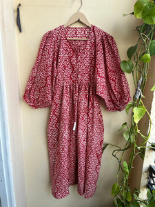 Vestido maxi bohemio de algodón con estampado floral indio, bordado a mano, estilo casual, largo, a precio de fábrica. - Product Image 6