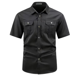 2026 OEM Services New Fashion <b>Button</b> Down Tactical <b>Shirt</b> For Online Sale High Quality Streetwear Men <b>Half</b> Sleeves Tactical <b>Shirt</b> - Product Image 1