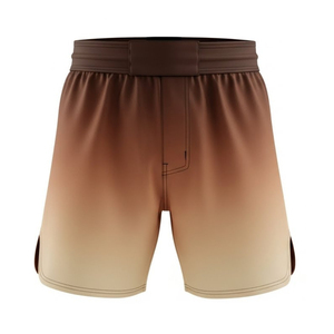 Pantalones Cortos de Boxeo OEM en Degradado Marrón Oscuro, 100% Algodón, Impresión Digital, Logotipo Personalizado, Elásticos, Transpirables, de Secado Rápido, para Artes Marciales - Product Image 5