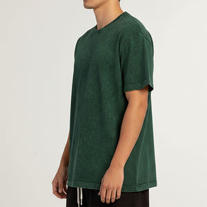 T-shirt homme en coton 100% de haute qualité, coupe ample, col rond, effet délavé enzymatique, manches courtes, style streetwear, tendance. - Product Image 5