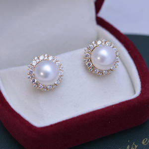 Boucles d'oreilles clous en argent S925, perles d'eau douce simples et élégantes, perles de 6 à 10 mm avec une forte brillance, parfaitement élégantes - Product Image 2