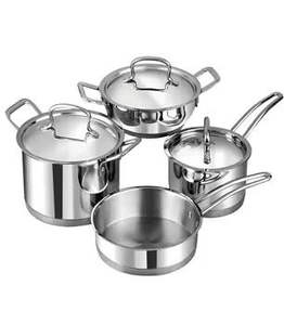 Juego de Ollas de Acero Inoxidable Premium de 7 Piezas, Compatible con Inducción, Olla, Cacerola, Sartén con Tapa de Vidrio - Product Image 2