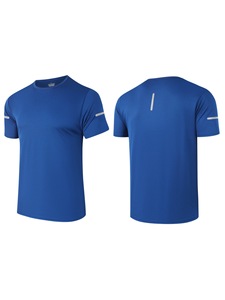 Lightweight Reflective Strip Polyester Quick Dry Athletic t Shirts Polyester <b>Mesh</b> Sport <b>Top</b> Running T-shirt - Product Image 4