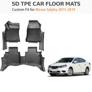 Car Mats All Weather TPE Plastic Car Floor Mat Liner Full <b>Set</b> Car Floor Mats for Nissan Sylphy LHD 2015-2019 - Product Image 1