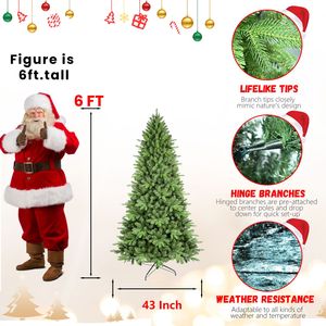 Albero di Natale Artificiale Verde Non Illuminato da 1,8 m, Realistico in PE/PVC, Abete Natalizio con 1156 Punte, Albero Finto Pieghevole per le Festività - Product Image 3