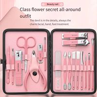 Kit de Cuidado de Uñas de Alta Gama, 18 Piezas, Herramientas Profesionales de Manicura y Pedicura, Acero Inoxidable, Duradero, Portátil, Set de Viaje