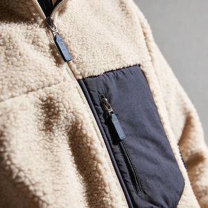<b>Men's</b> Light Blue Fleece <b>Jacket</b> Full Zip Stand Collar <b>Casual</b> Outdoor Wear Polyester Material Regular Fit Polar Fleece <b>Jackets</b> - Product Image 4