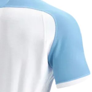 Camiseta de Rugby Raglán Blanca y Azul Claro de Manga Corta, Uniforme Deportivo, Ropa Atlética, Ropa de Entrenamiento, Ropa para Juegos al Aire Libre - Product Image 4