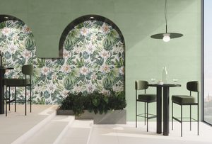 Azulejo de superficie mate de la serie Mile de 600×1200 mm con un exquisito diseño floral tropical y suaves elementos botánicos - Product Image 6