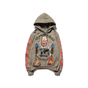 Sweat-shirt à capuche oversize pour homme, style streetwear, imprimé, en coton French Terry, manches classiques, avec poche, pour l'automne - Product Image 2