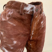 Pantalon en cuir de vachette taille haute pour homme, style décontracté, pantalon d'équitation de qualité, vente en gros à bas prix