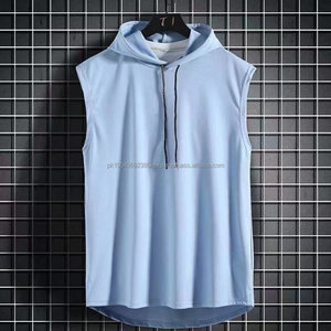 Chaleco Deportivo con Capucha Personalizado de Fábrica para Hombre, Camiseta sin Mangas Transpirable para Gimnasio y Sudadera sin Mangas con Capucha en Talla XL con Estampado - Product Image 1