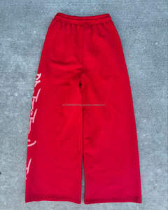 Pantalon de survêtement évasé vintage délavé à l'acide pour homme Logo personnalisé Baggy en coton empilé Pantalon de survêtement léger et surdimensionné - Product Image 4