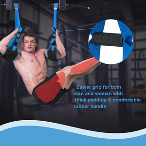 Sangles abdominales rembourrées professionnelles pour barre de traction, robustes avec anneaux en D, pour entraînement de la force du tronc et exercices de levage des genoux et des jambes - Product Image 5