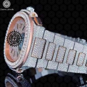 Charm Jewells Montre mécanique de luxe en acier inoxydable, cadran analogique de 40 mm, verre, fermoir pliant unisexe, date automatique, résistante à l'eau 10 ATM - Product Image 3