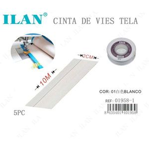 Nastro in tessuto Iln 2 cm x 10 m bianco per rifiniture da cucire - Product Image 1