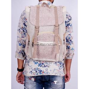 Sac à dos de voyage multifonctionnel en cuir véritable avec poche avant à boucle, grande capacité, décontracté, pour étudiants, école et bureau, couleur beige - Product Image 4