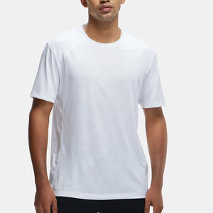 T-shirt en coton pour hommes, coupe ajustée, tissu extensible, confortable, vêtements de sport, respirant, style décontracté d'été, tenue à la mode à manches courtes - Product Image 5